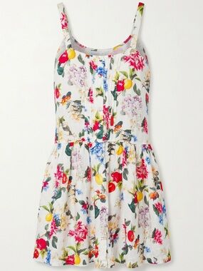 Taylor White Floral & Fruit Print Sundress
